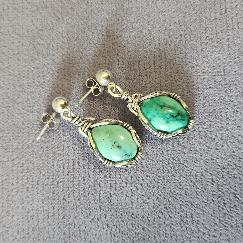 Turquoise Silver Earrings Mother's Day Gift